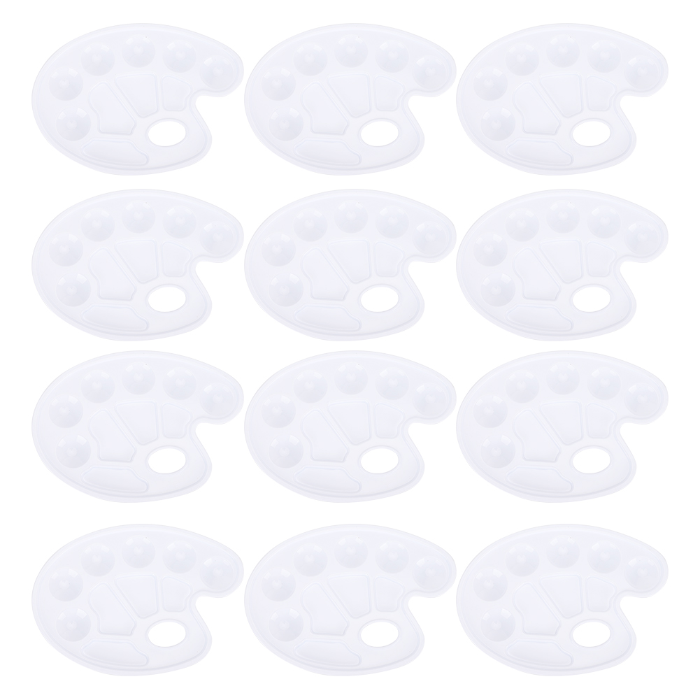 12 Weiße Kunststoff-farbtöpfchen, 10-teiliger Aquarellmischer, Malzubehör