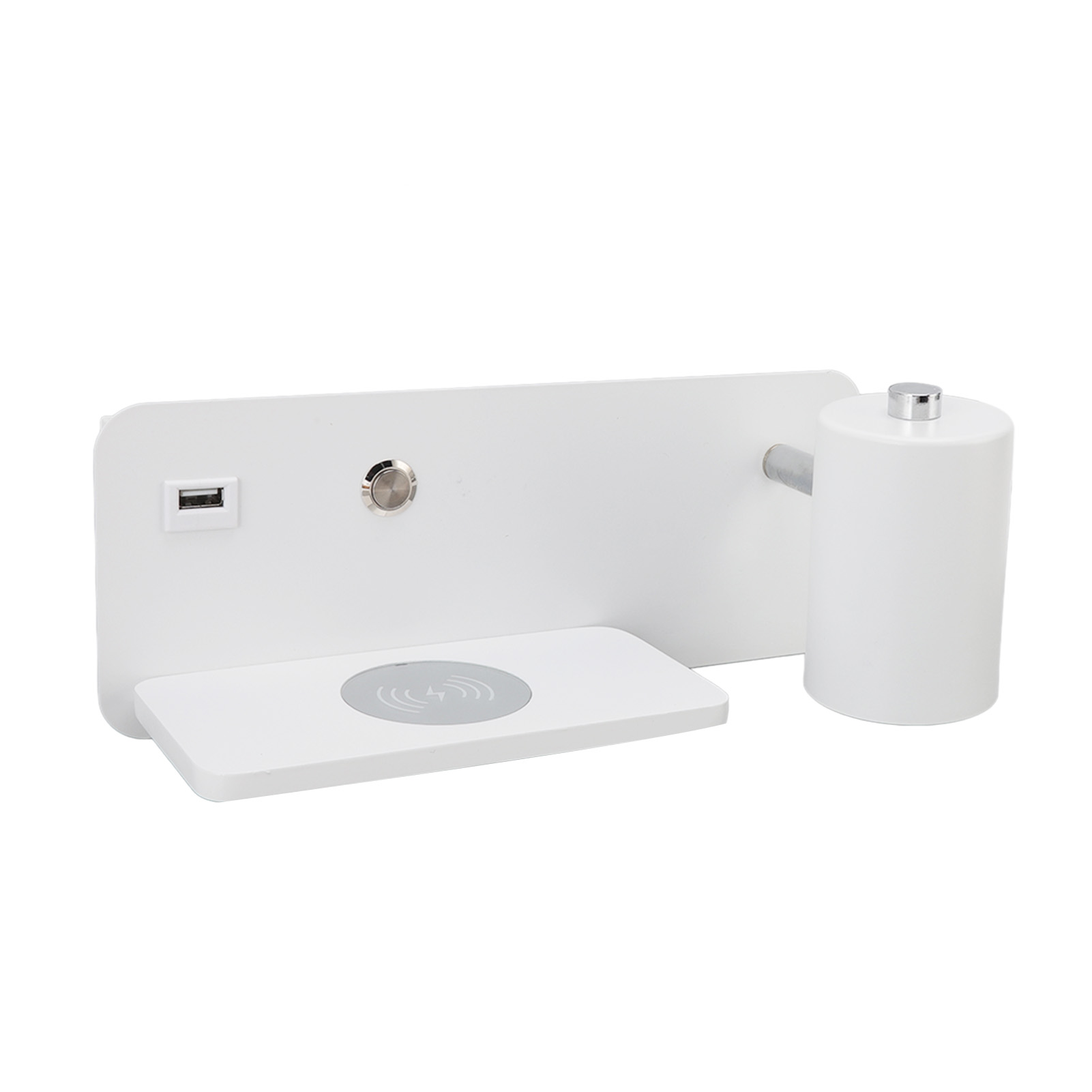 Weiße Led-wandleuchte Mit Kabellosem Usb-ladegerät Für Wohn- Und Schlafzimmer, 85–265 V