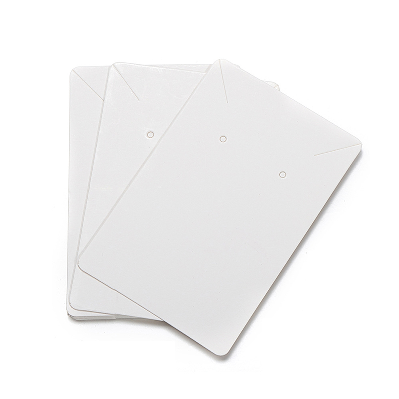 Packung Mit 100 Ohrringkarten (6 X 9 Cm), Unbedruckte Kraftpapier-etiketten, Inklusive 100 Opp-beuteln Zur Präsentation Von Halsketten Und Armbändern, Weiß