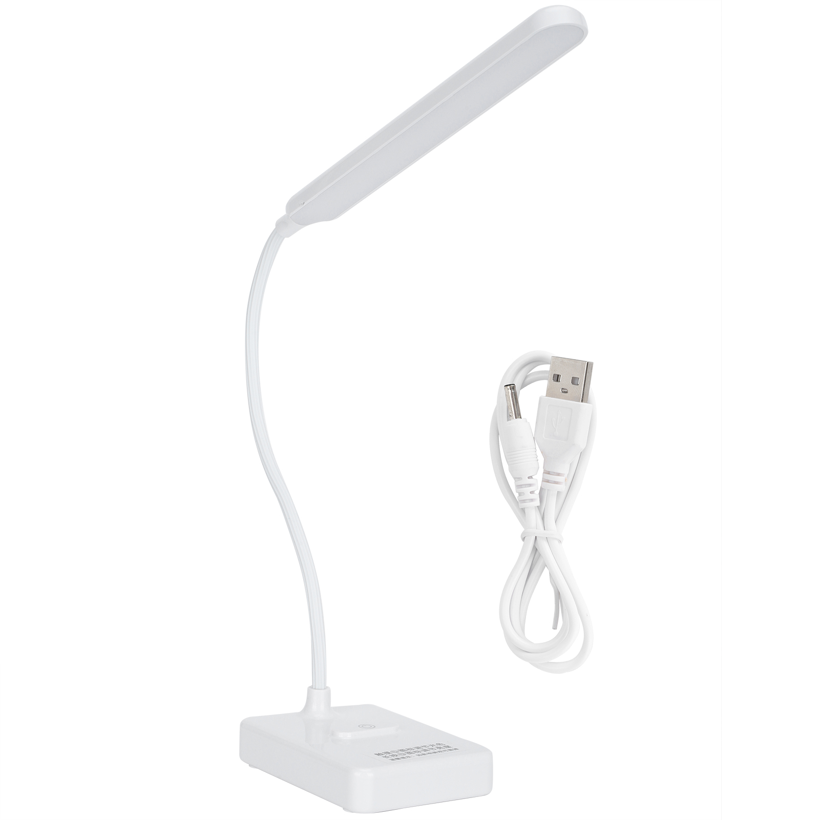 Led-schreibtischlampe Mit Augenschutz, Flexibel, Usb-aufladbar, 3 Helligkeitsstufen, Weiß, Für Büro Und Zuhause 1901