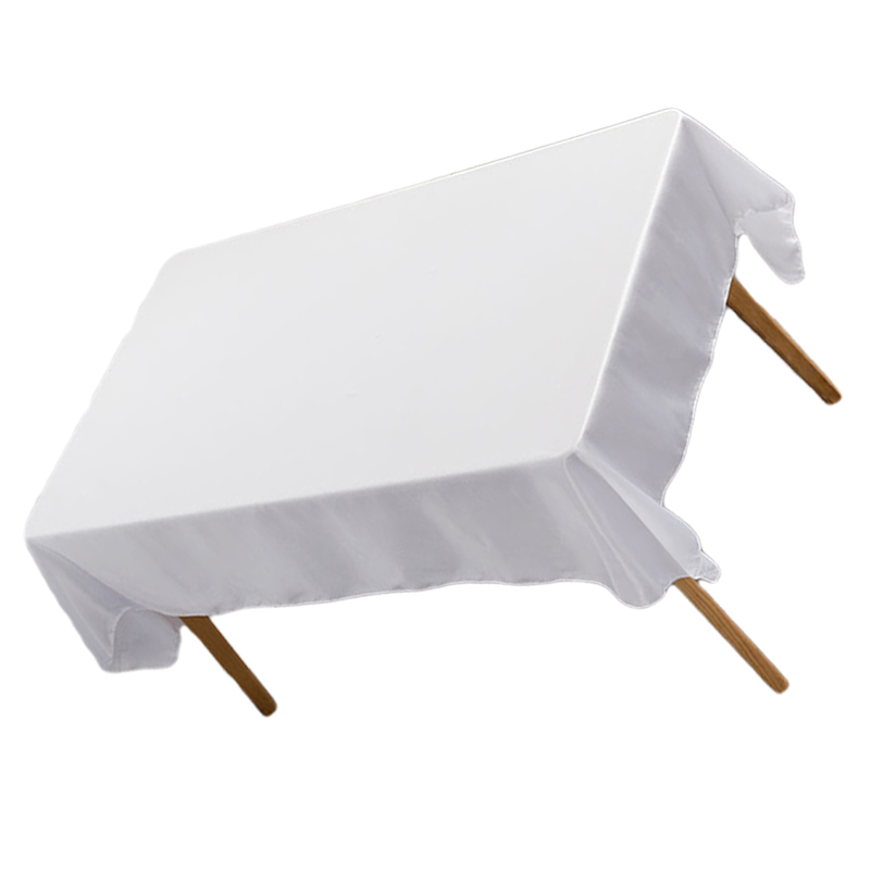 Weiße Rechteckige Tischdecke 145x305cm Aus Polyester Für Esszimmer, Hochzeit, Bankett, Hotel