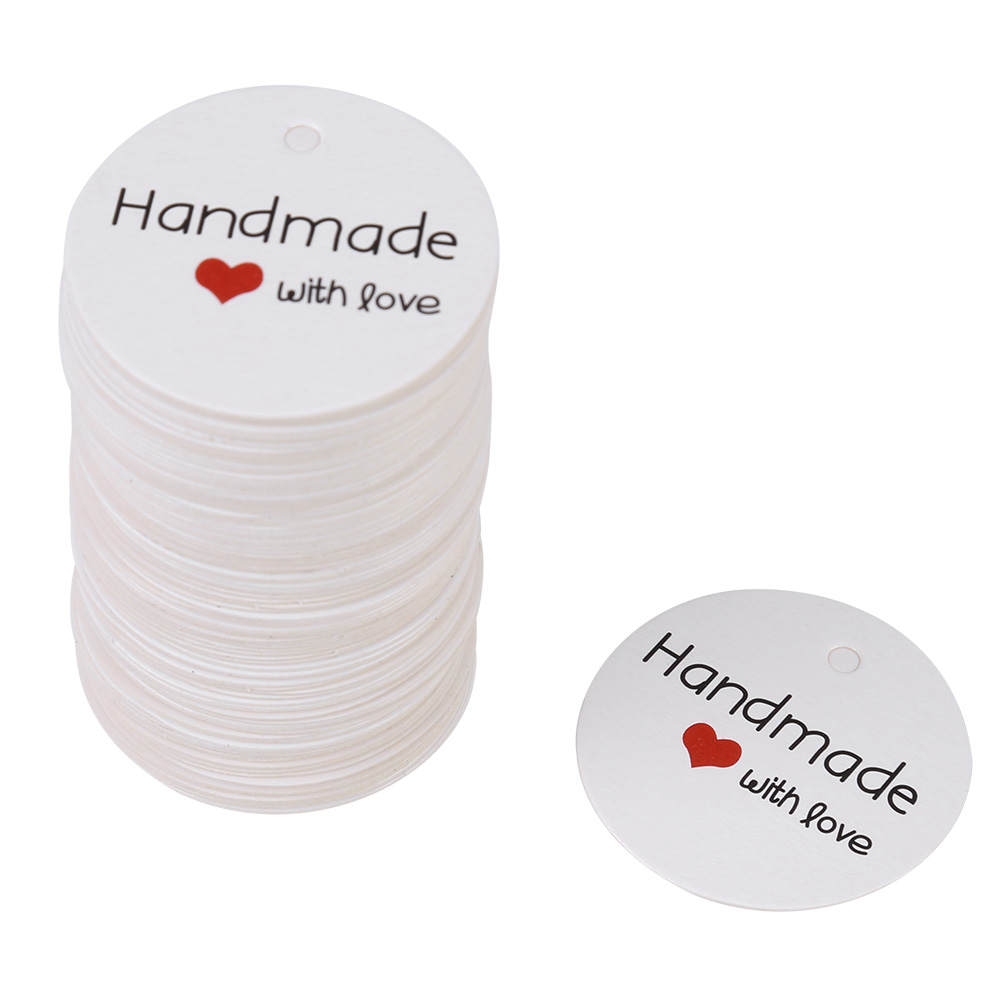 Set Mit 100 Handgefertigten Weißen Anhängern Für Gastgeschenke, Geschenke, Desserts, Schmuck, Preisschilder 4