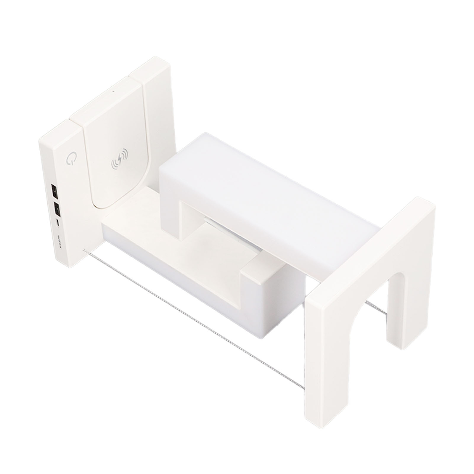 Magnetisch Schwebende Led-tischleuchte Mit Kabellosem Handy-ladegerät, 3-stufigem Touch-schalter, Weiß