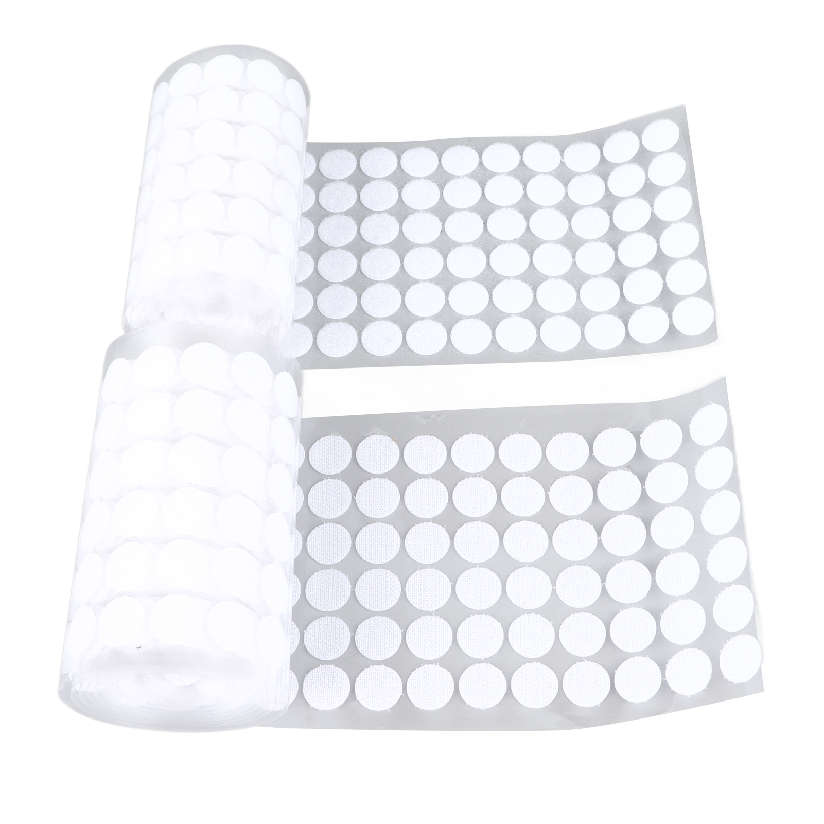 Weißes, Selbstklebendes Klettband, Langlebige, Runde Befestigungspads, Starker Doppelseitiger Klebstoff, Packung Mit Kleinen Befestigungsscheiben