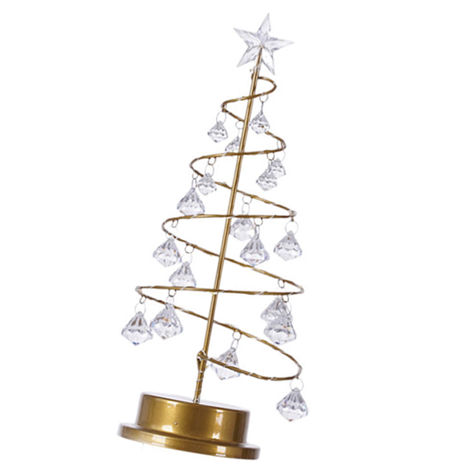 Weihnachtsbaumbeleuchtung Aus Kristall, Dekorative Acryl-tischleuchte Mit Kristallanhänger Fürs Schlafzimmer, Warmweiß