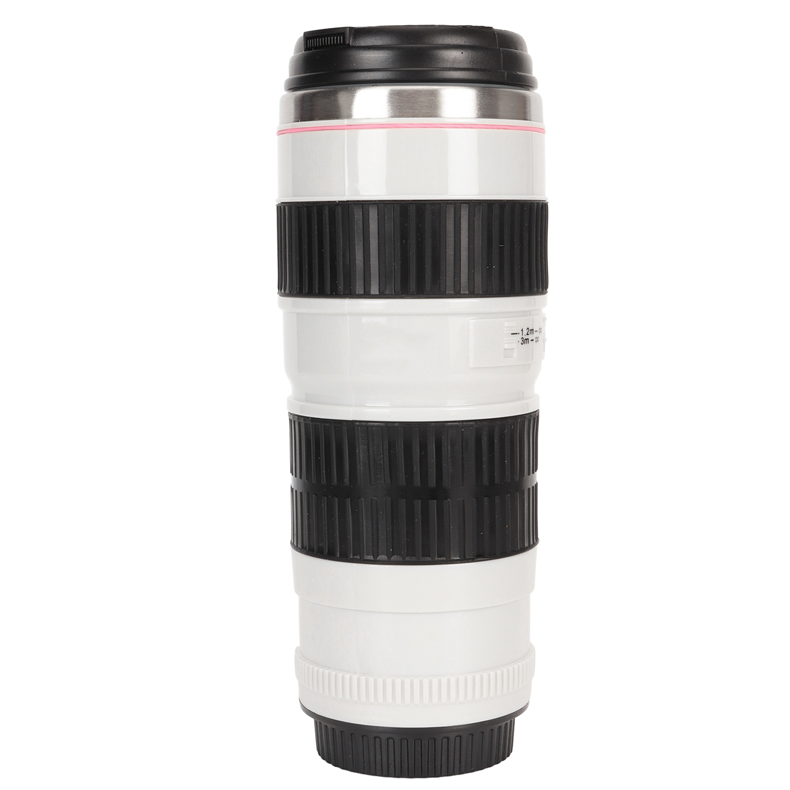 Kaffeebecher In Kameraobjektiv-form, Edelstahlbecher Mit Luftdichtem Deckel, Reisebecher Für Fotografen (damen Und Herren), Weiß