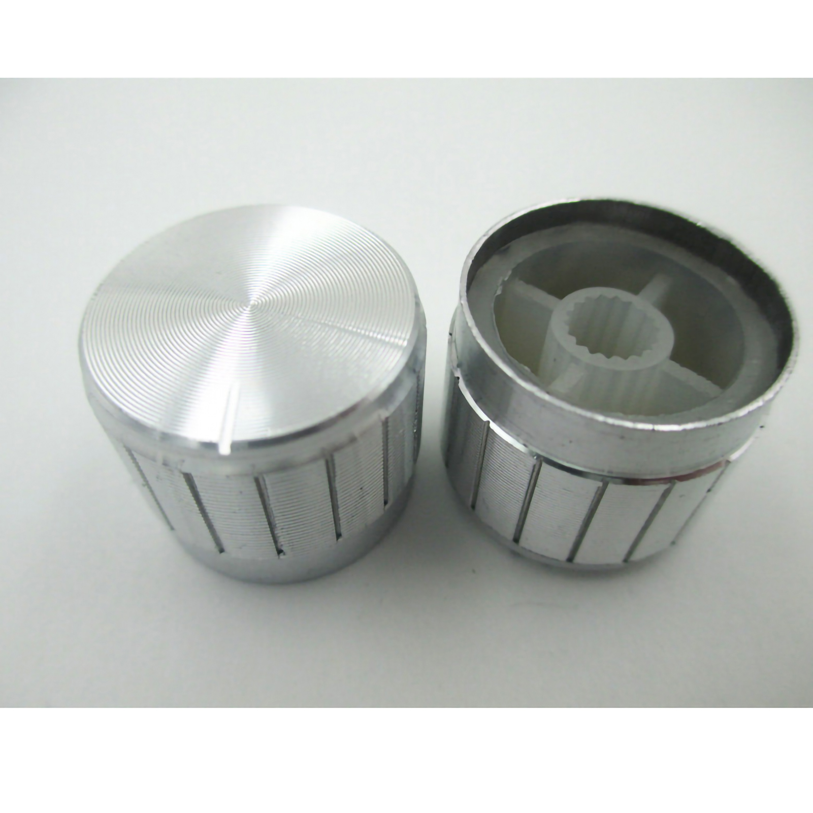 Drehknopfschalter Potentiometer Aluminiumabdeckung Lautstärkeregler Stehlampe Weiß
