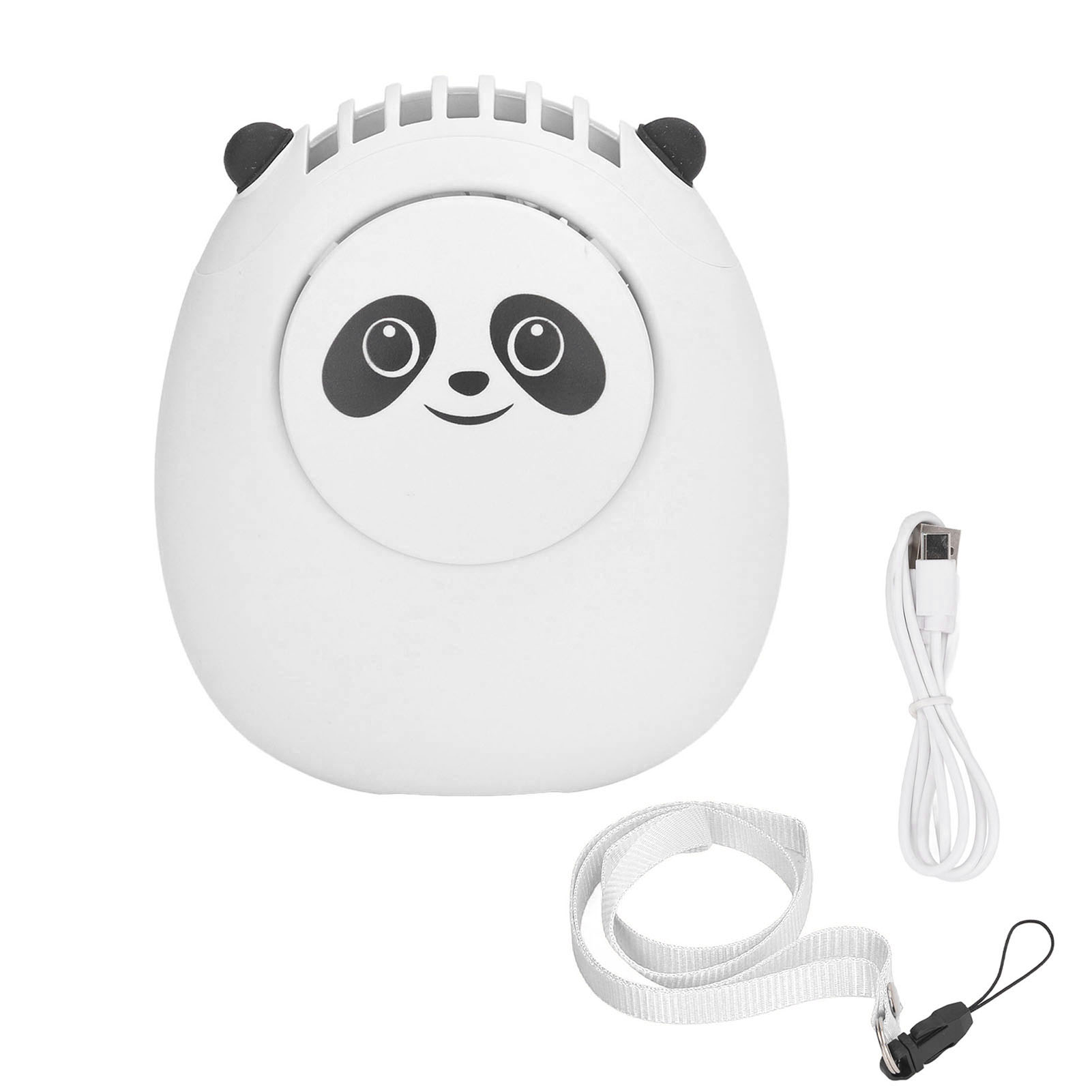 Mini-ventilator, Niedliches Bärenmotiv, 3 Geschwindigkeitsstufen, Usb-aufladbar, Leise, Ohne Rotorblätter, Mit Kabel, Für Reisen Oder Büro, Weiß