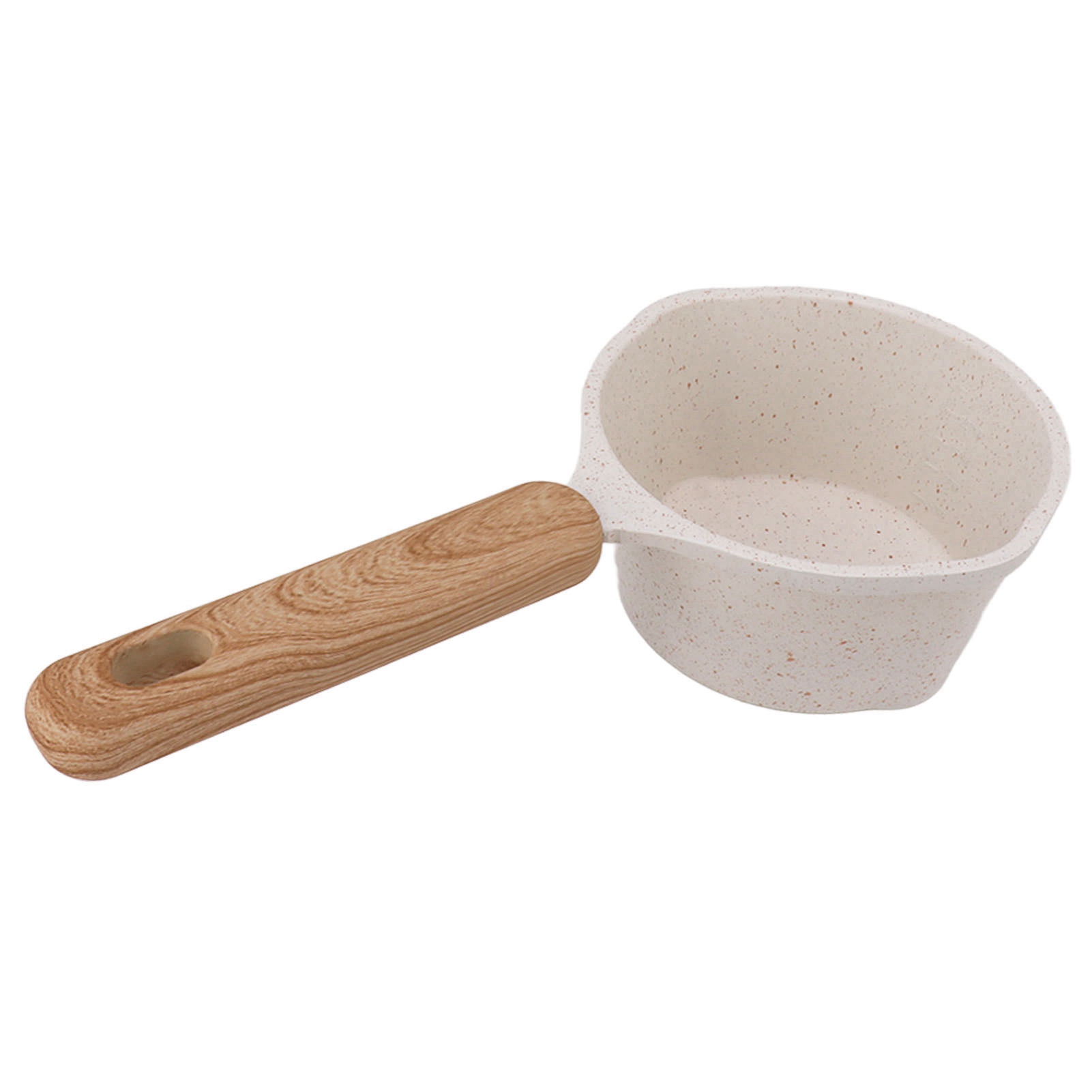 Kleiner, Antihaftbeschichteter Weißer Topf Mit Flachem Boden, Geeignet Für Milch, Vielseitiges Kochen Und Braten.
