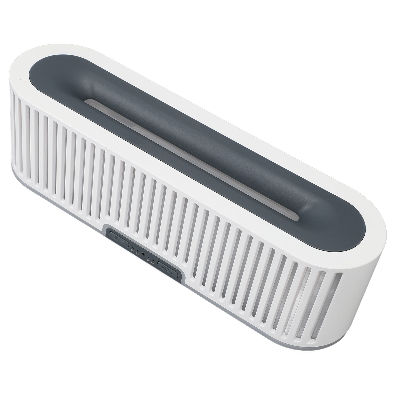200-ml-aroma-diffusor, Luftbefeuchter Mit Farbiger Flamme, Hohlstreifen, Geräuscharmer Betrieb, Fernbedienung, 100–240 V, Weiß, Eu-stecker