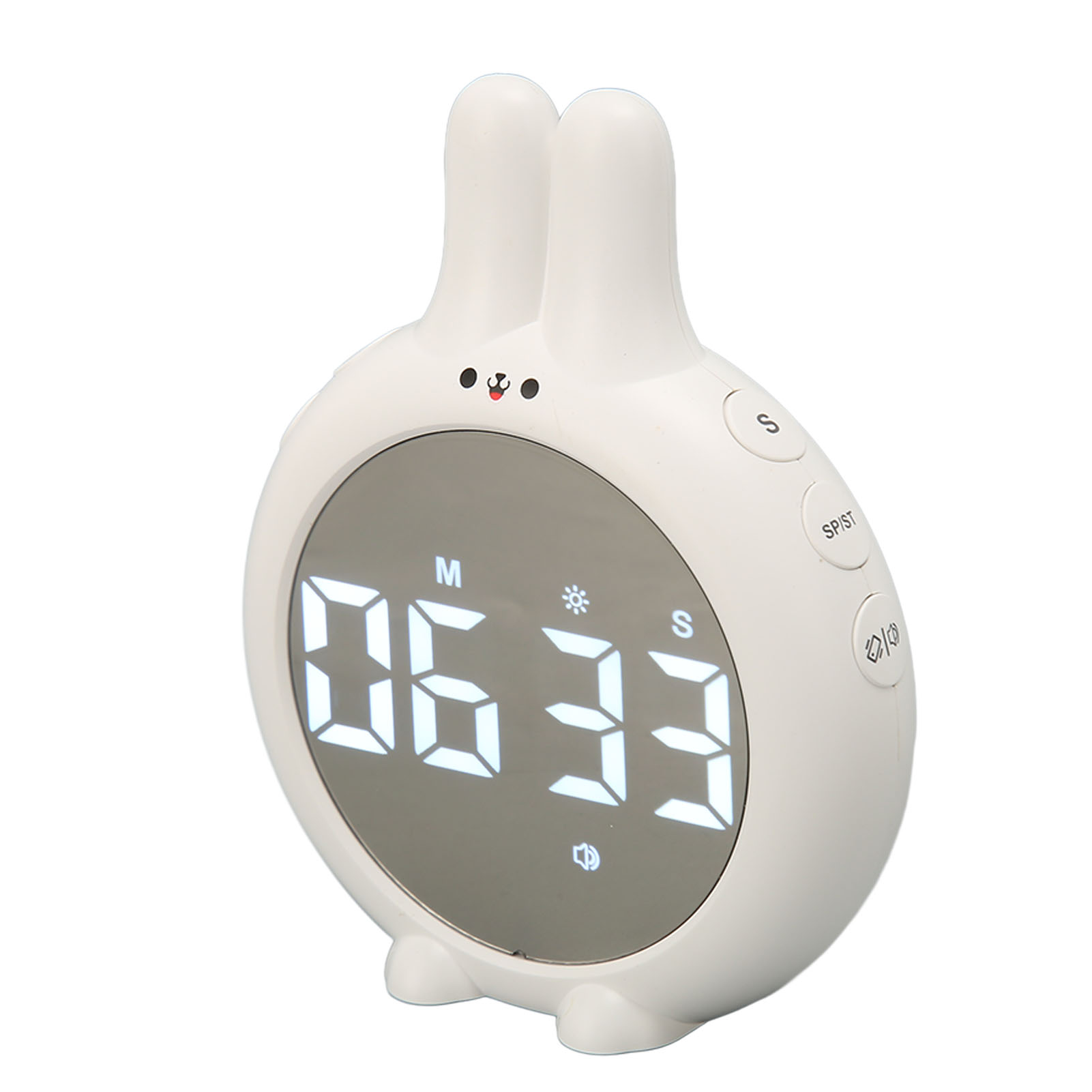 Niedlicher Hasentimer Für Kinder, Magnet Auf Der Rückseite, Verbesserte Zeiterfassung, Lcd-display Zum Kochen, Lernen Und Backen, Weiß