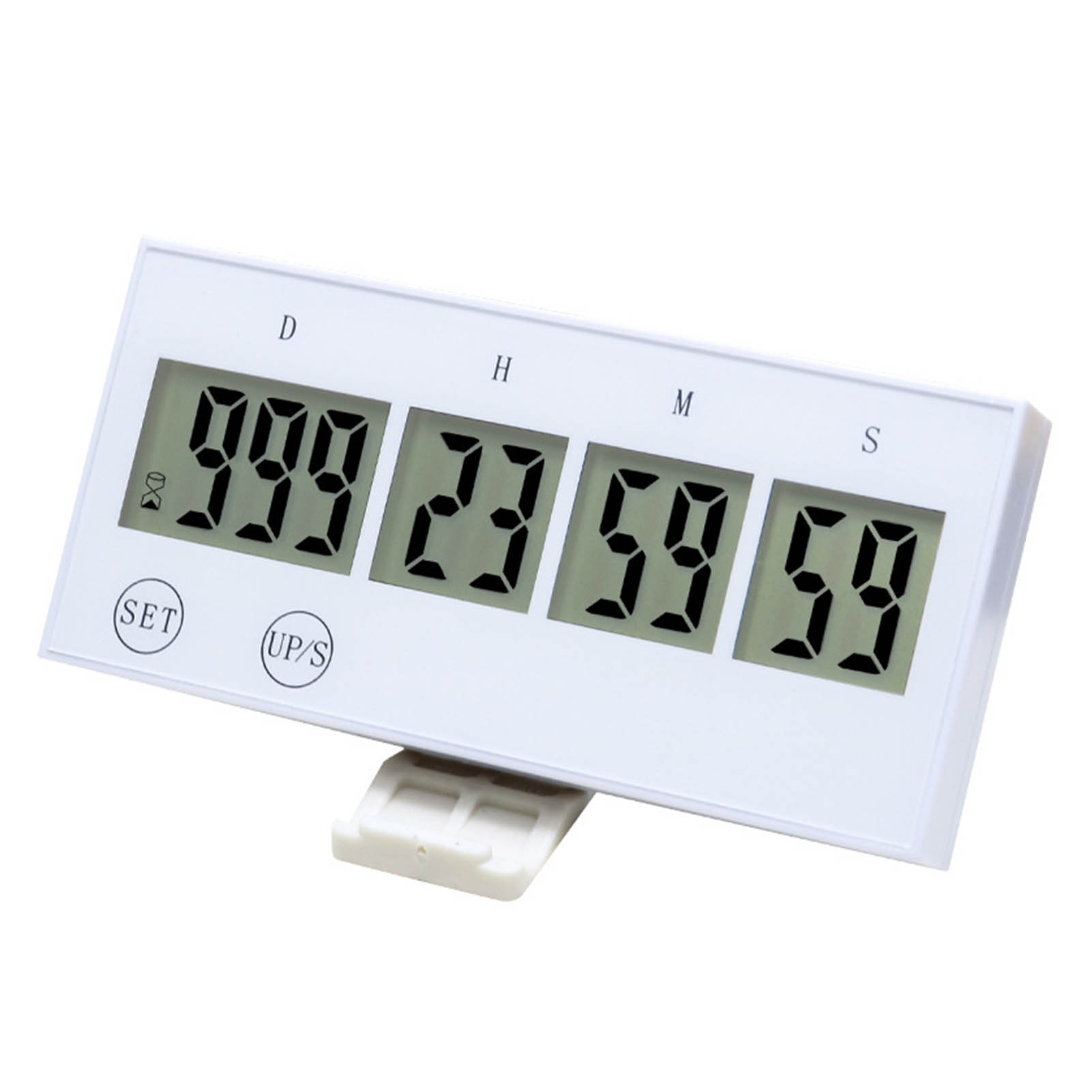Kompakter Lcd-touchscreen-timer Mit Tastatur Für Prüfungen, Studium, Büro, Schule, Küche – Weiß