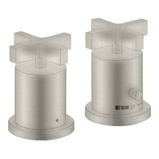hansgrohe Fertigmontageset Axor Citterio 2-L-W-Ran-Arm, m TH, KrG, Edelstahl-Optik