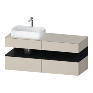 Duravit Waschtischunterschrank Qatego 140x55x60cm, E sw/tau m, Pl, Beck. li