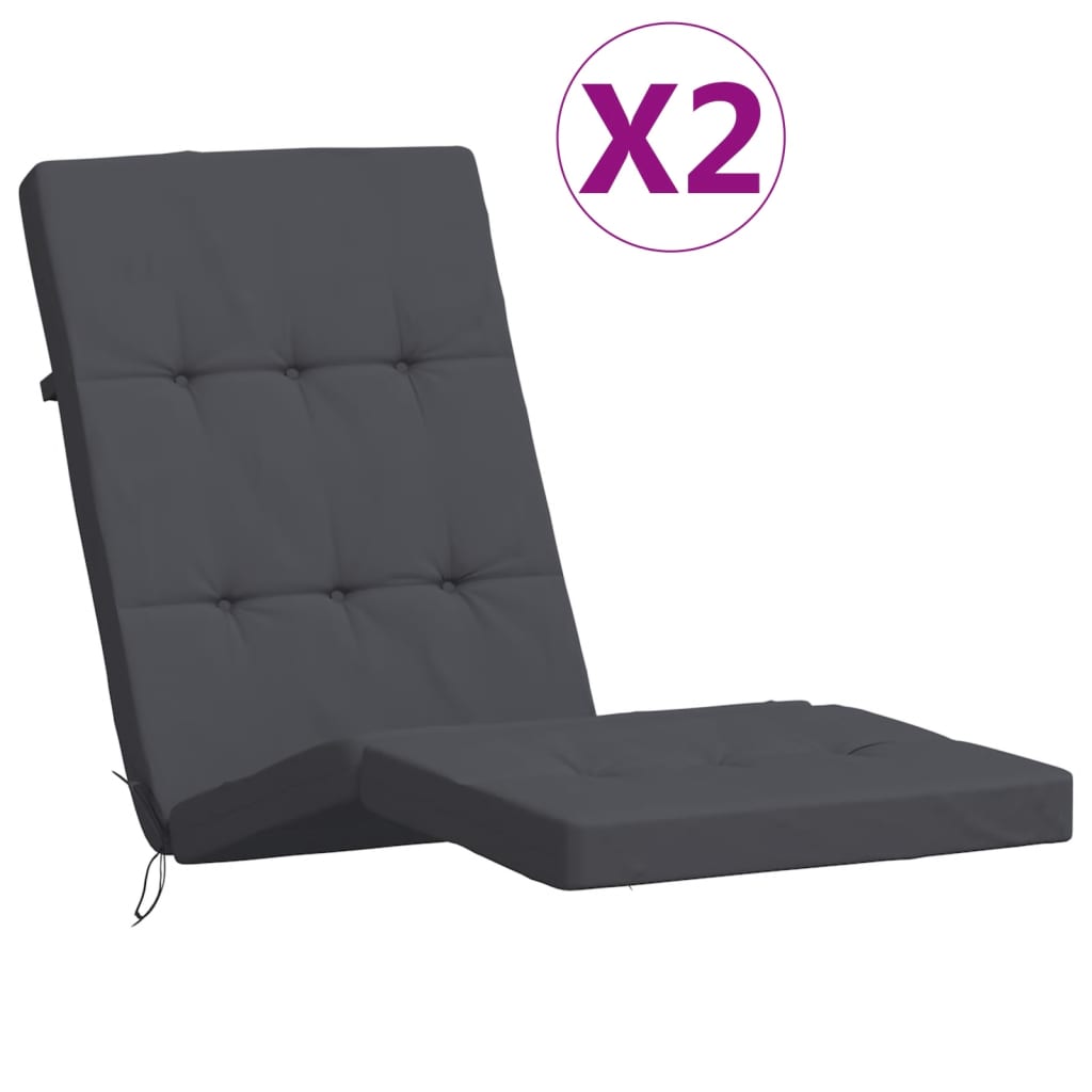 Maison Exclusive - Liegestuhl-auflagen 2 Stk. Anthrazit Oxford-ge
