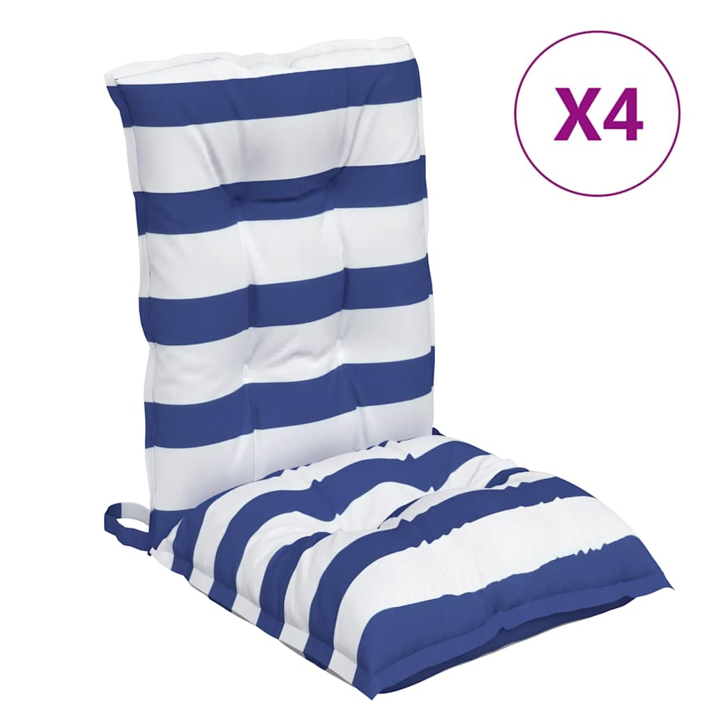 Maison Exclusive - Niedriglehner-auflagen 4 Stk. Blau Weiß Gestre