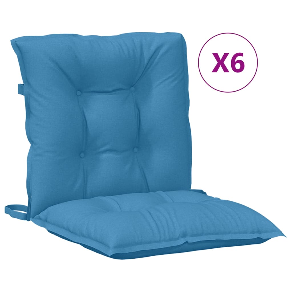 Maison Exclusive - Niedriglehner-auflagen 6 Stk. Melange Blau 100