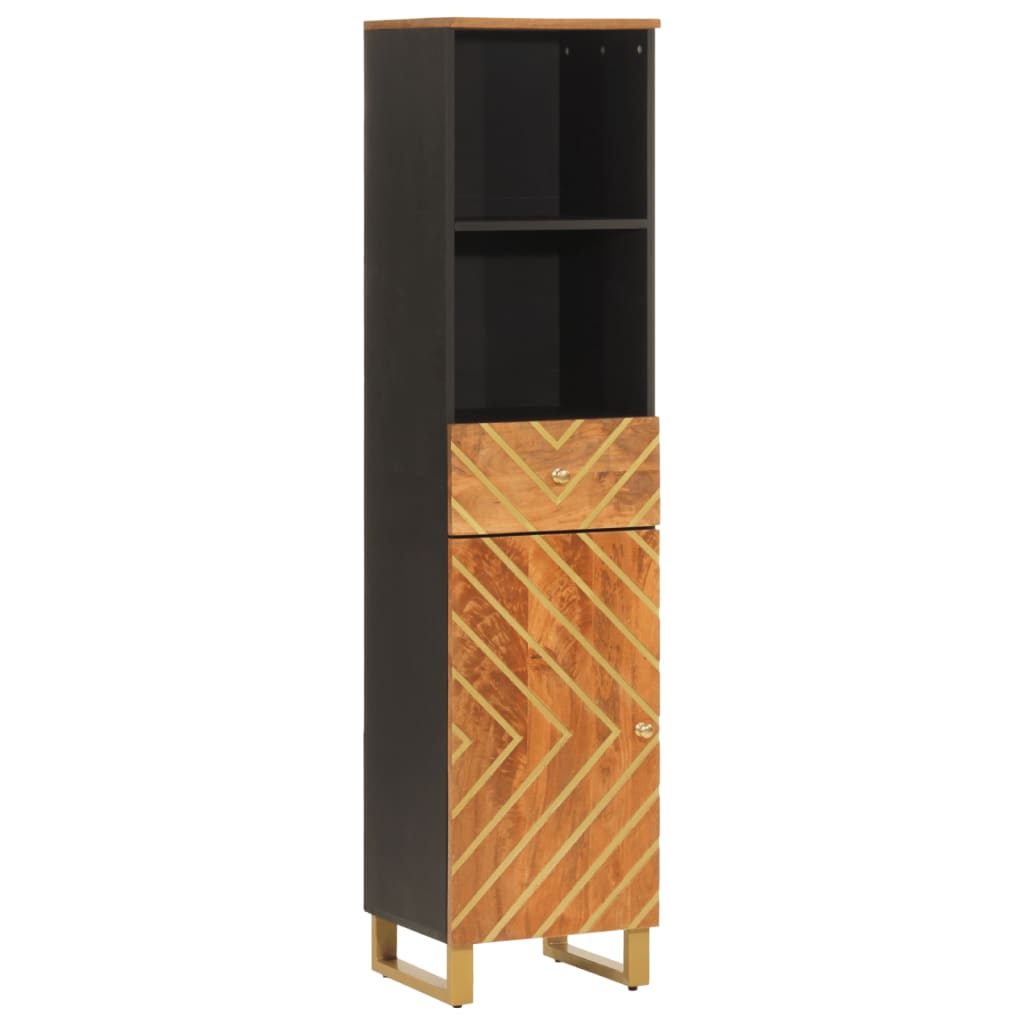 Maison Exclusive - Badschrank Braun Und Schwarz 38x33,5x160 Cm Ma