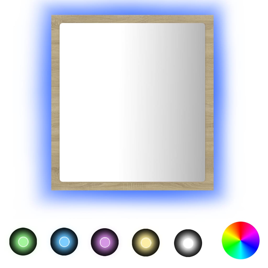 Maison Exclusive - Led-badspiegel Sonoma-eiche 40x8,5x37 Cm Acryl