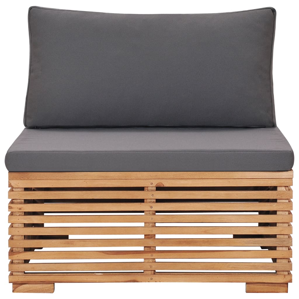 Maison Exclusive - Garten-mittelsofa Mit Grauer Auflage Massivhol