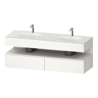 Duravit Einbauwaschtisch-Möbel-Set Qatego 160x55x60cm, Kon-WTU, Nischenb, we matt