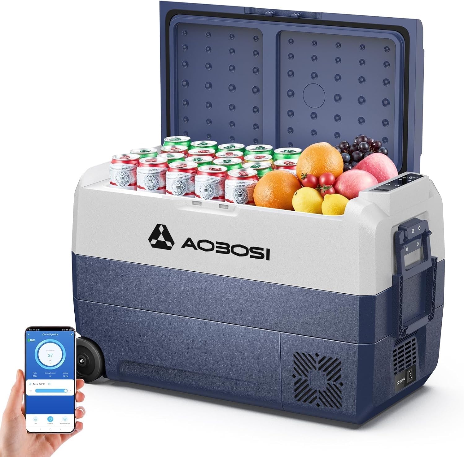 Kompressor Kühlbox 50 L, Kühlbox Auto Mit App-steuerung, 12/24 V Und 100-240 V Kompressor Kühlschrank, -20°c Bis 20°c Kompressorkühlbox Für Auto, Lkw, Boot, Reisemobil, Camping, Reisen [energieklasse