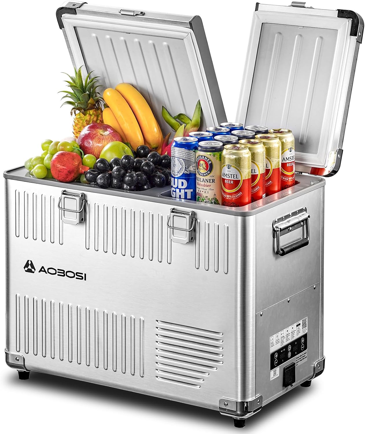 Kompressor Kühlbox 50l, Dual Zone Kühlbox Kompressor, -20°c Bis 20°c, Aluminium Auto Kühlschrank 12v 230v Für Auto, Wohnmobil, Camping, Garten, Boot, Autofahren [energieklasse D]