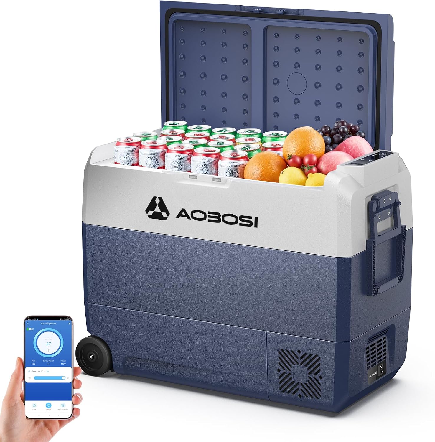 Kompressor Kühlbox 60 L, Kühlbox Auto Mit App-steuerung, 12/24 V Und 100-240 V Camping Kühlschrank Mit Usb-anschluss, -20°c Bis 20°c Für Auto, Lkw, Boot, Reisemobil, Camping, Reisen [energieklasse C]