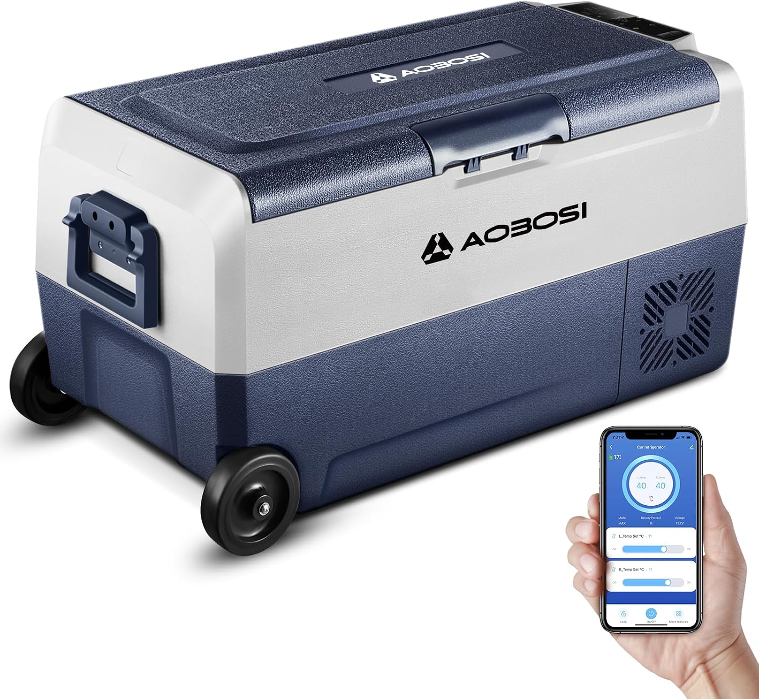 Kompressor Kühlbox 36 L, Kühlbox Auto Mit App-steuerung, 12/24 V Und 100-240 V Camping Kühlschrank, Bis -20 °c Für Auto, Lkw, Boot, Reisemobil, Camping, Dual Zone Und Zwei Temperaturen [energieklasse