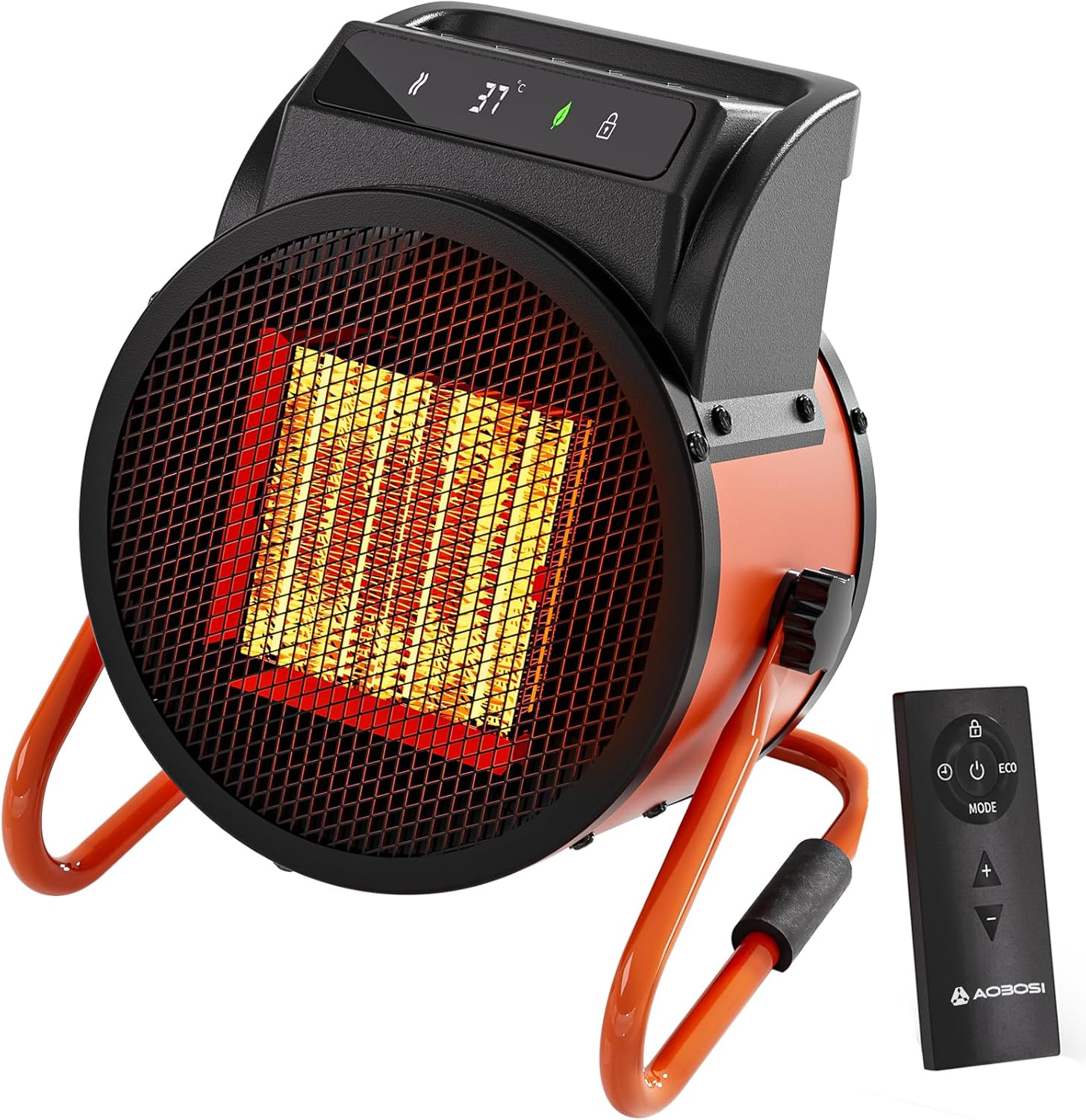 Keramik Heizlüfter Mit Fernbedienung, 2000w Elektroheizer Mit Digitalem Thermostat 24h Timer, 3heizstufen Schnelle Wärme Heizstrahler Outdoor, Geeignet Für Innenhöfe, Garage,baustelleund Werkstätten