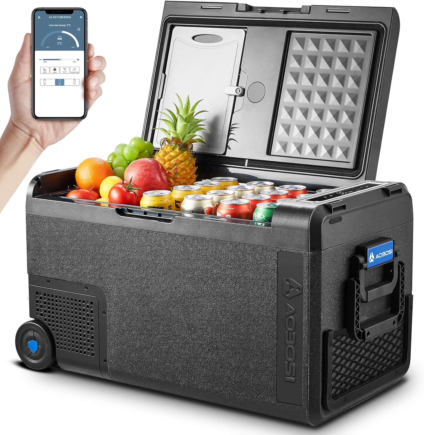 Kompressor Kühlbox 38l, Kühlbox Auto -20°c Bis 20°c, Robuste Kühlbox 12v 230v Für Autos, Lastwagen, Boote, Wohnmobile, Camping Und Angeln