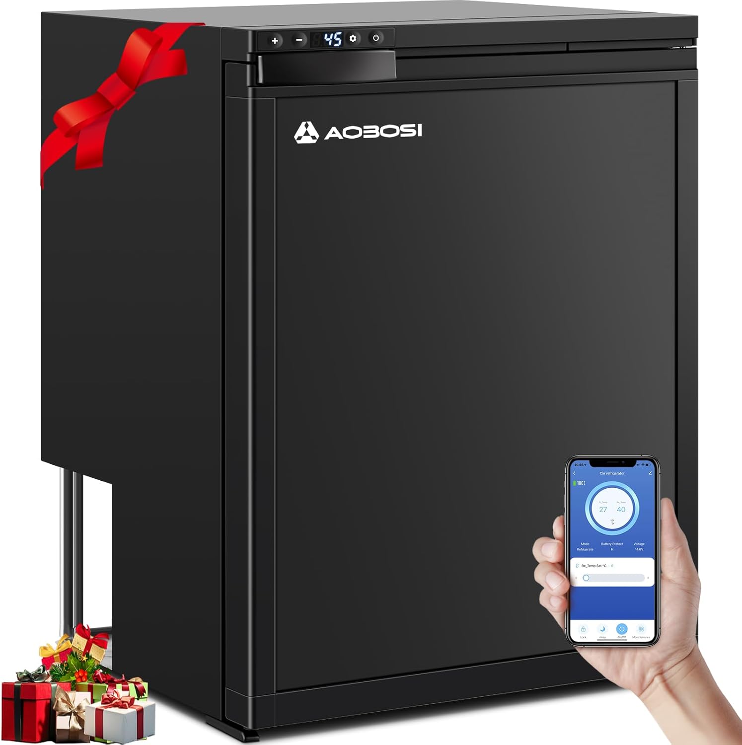 65l Kompressor Kühlbox, Wohnmobil Kühlschrank Mit App-steuerung, 12/24v Dc, Kühlbox Auto Mit Led-leuchten, Bis -20℃ Kompressor Kühlschrank Für Auto, Lkw, Boot, Reisemobil, Camping Und Reisen [energie