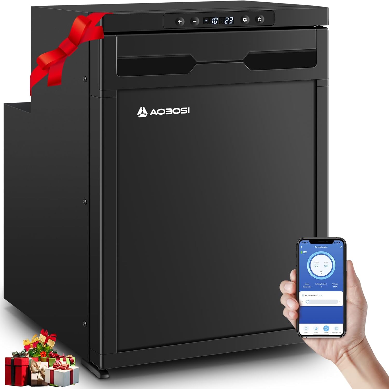 45l Kompressor Kühlbox, Wohnmobil Kühlschrank Mit App-steuerung, 12/24v Dc, Kühlbox Auto Mit Led-leuchten, Bis -20℃ Kompressor Kühlschrank Für Auto, Lkw, Boot, Reisemobil, Camping Und Reisen [energiek