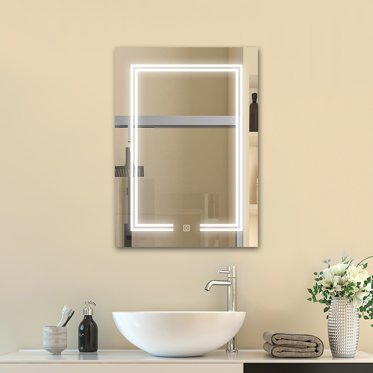 Spiegelschrank Mit Led Badezimmerschrank Badschrank Hängeschrank Bad Wandschrank 50x70cm