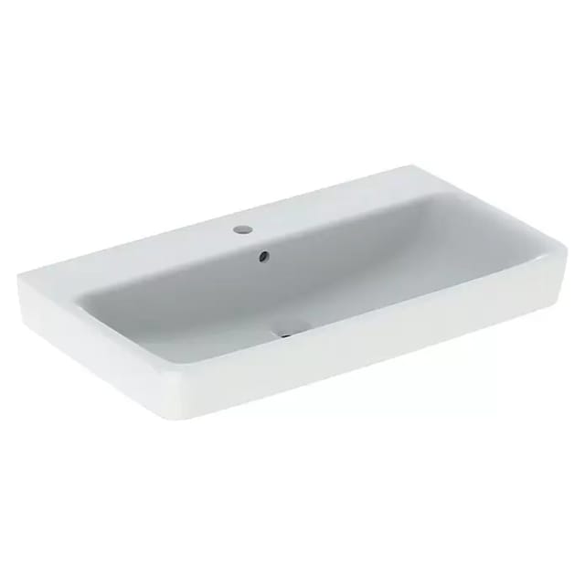Geberit Waschtisch Renova Plan 85x48cm, Hahnl. mit., m ÜL, we. KeraTect