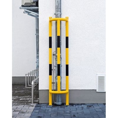 Moravia Rohrschutz Groß 1500 schwarz/gelb 1500 x 350 x 300 mm mit Boden/Wandplatten