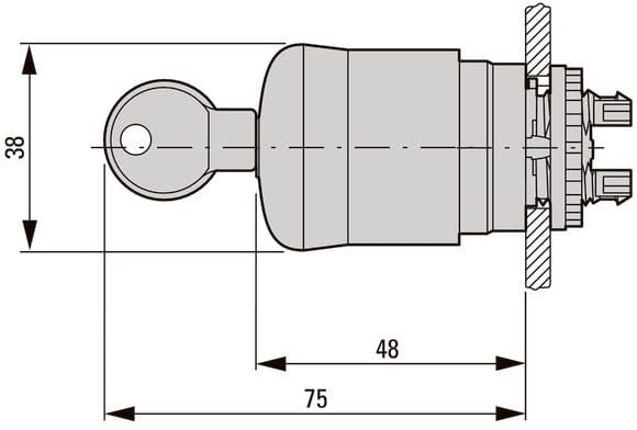 Eaton Not-Aus-Schlüsseltaster 1Ö, Front M22-PVS/K01