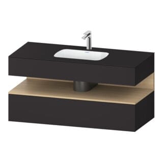 Duravit Einbauwaschtisch-Möbel-Set Qatego 120x55x60cm, E na/gra m, Kon-WTU, B