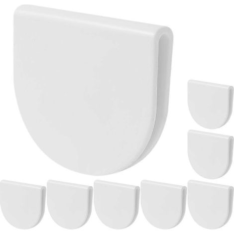 Set Mit 8 Wind- Und Spritzwassergeschützten Duschvorhangclips – 5,00 X 4,50 X 0,70 Cm – Weiß