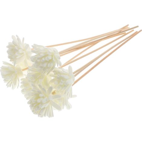 10 Chrysanthemen-duftstäbe Aus Rattan, Natürliche Duftspender Für Ätherische Öle, Rattanstäbe Für Die Heimdekoration (weiß) – 22,00 X 5,00 X 3,00 Cm – Weiß