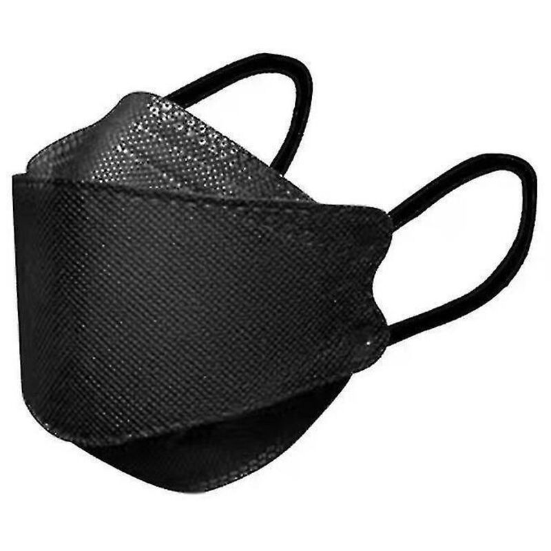 Packung Mit 100 Einweg-gesichtsmasken Für Erwachsene, 4-lagig, Im Bandana-stil, Mit Verstellbarem Nasenbügel, Atmungsaktiv – 30 Stück – Schwarz
