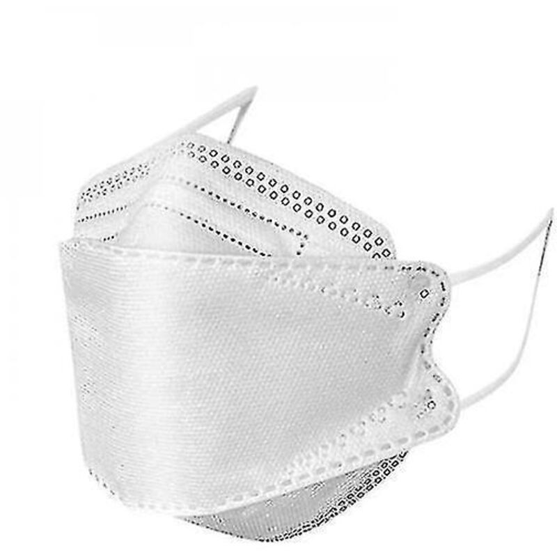 Packung Mit 100 Einweg-gesichtsmasken Für Erwachsene, Aus Hochwertigem 4-lagigem Bandana-material Mit Verstellbarem Nasenbügel Und Atmungsaktivem Material – Weiß