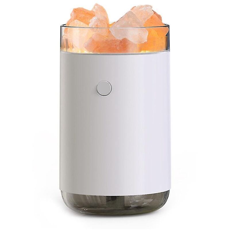 Multifunktionaler Elektrischer Luftbefeuchter, Aromaöl, Salzkristalle, Nachtlicht, Weiß