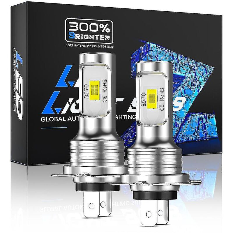 H7-led-lampen, 6500 K Weiß, 8 Ultrahelle Csp-chips, Mini-größe, Nicht Polarisiert, Einfach Zu Installierendes Umrüstset Ohne Adapter