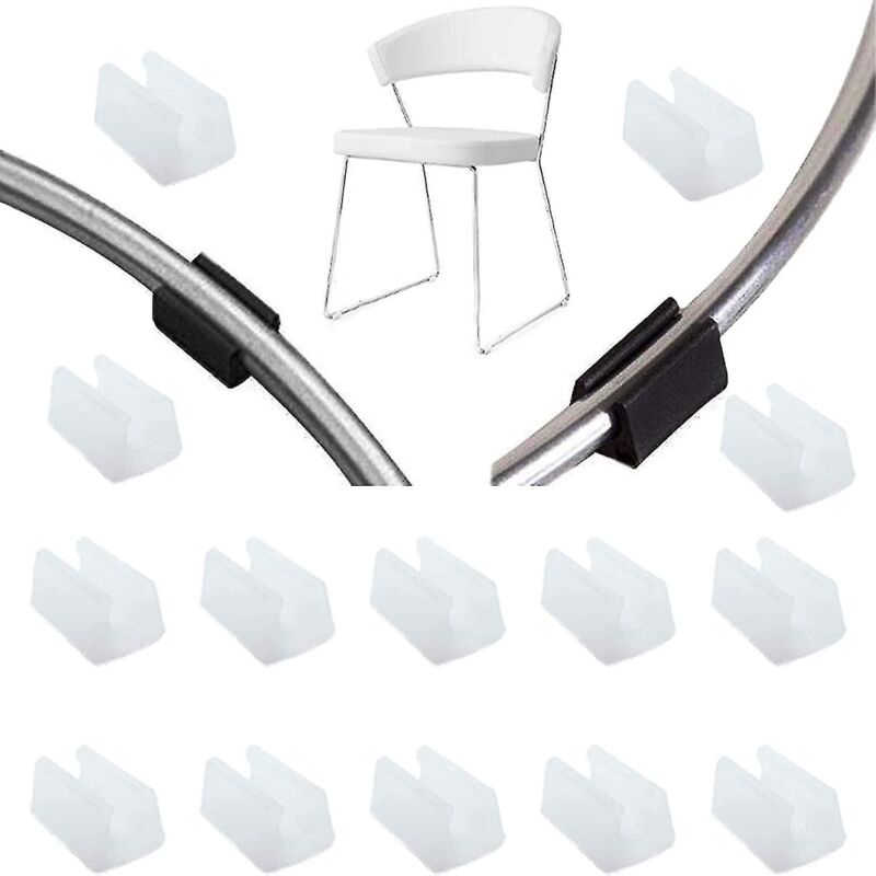 Packung Mit 32 Schutzkappen Für Stuhlbeine, Aus U-förmigem Kunststoff (10 Mm, Weiß), Für Möbel Und Fußböden (10 Mm).