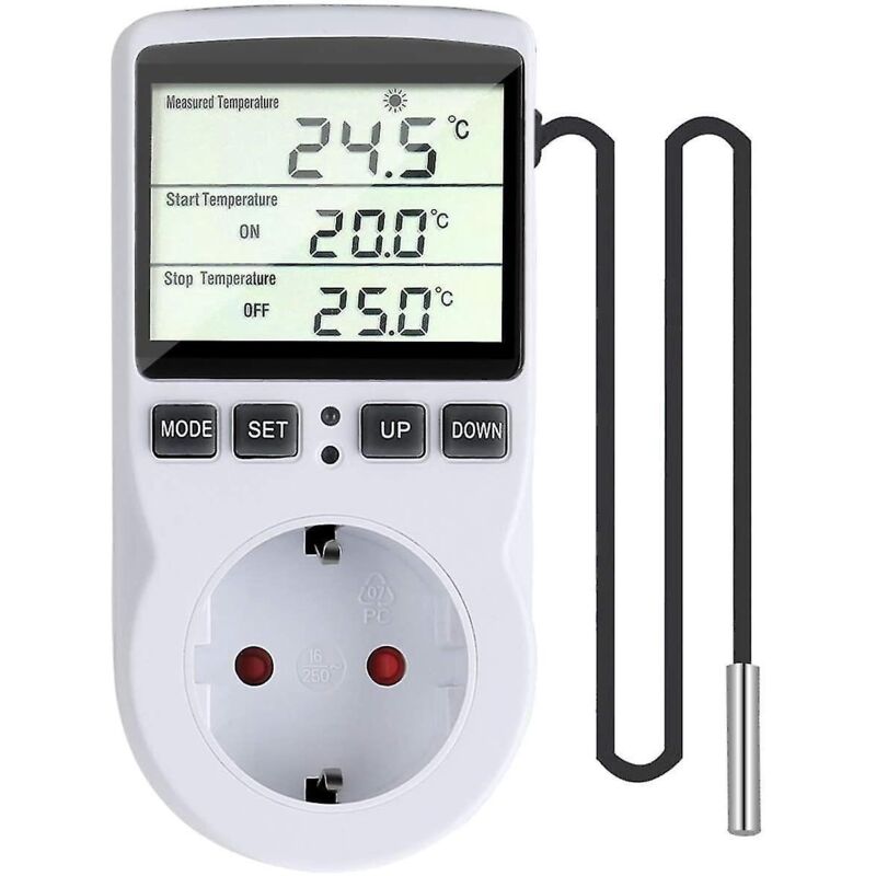 Digitales Steckdosenthermostat Für Gewächshäuser, Landwirtschaftliche Betriebe Und Glasbehälter (europäischer Stecker).