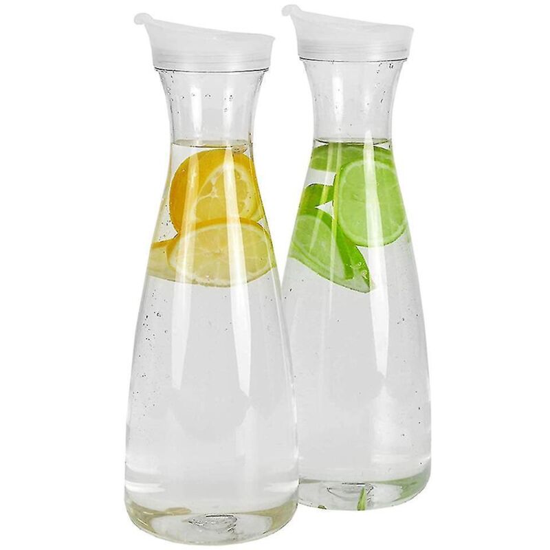 Set Aus 2 Ein-liter-wasserkanistern Aus Kunststoff Mit Weißen Klappdeckeln – Lebensmittelecht, Recycelbar Und Bruchsicher
