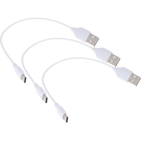 Set Mit 3 X 20 Cm Usb-typ-c-daten- Und Ladekabeln – Weiß