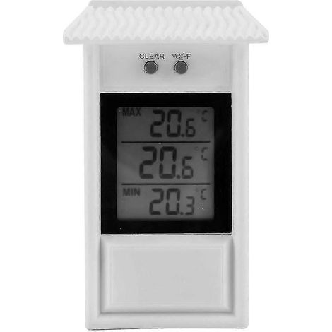 Innen-/außenthermometer, Wasserdichter, Drahtloser Digitaler Temperaturmonitor (weiß)