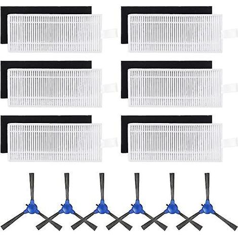Techecook Ersatzteile Für Eufy 11s1215c25c30c35c Staubsauger – 6 Seitenbürsten Und 6 Filter